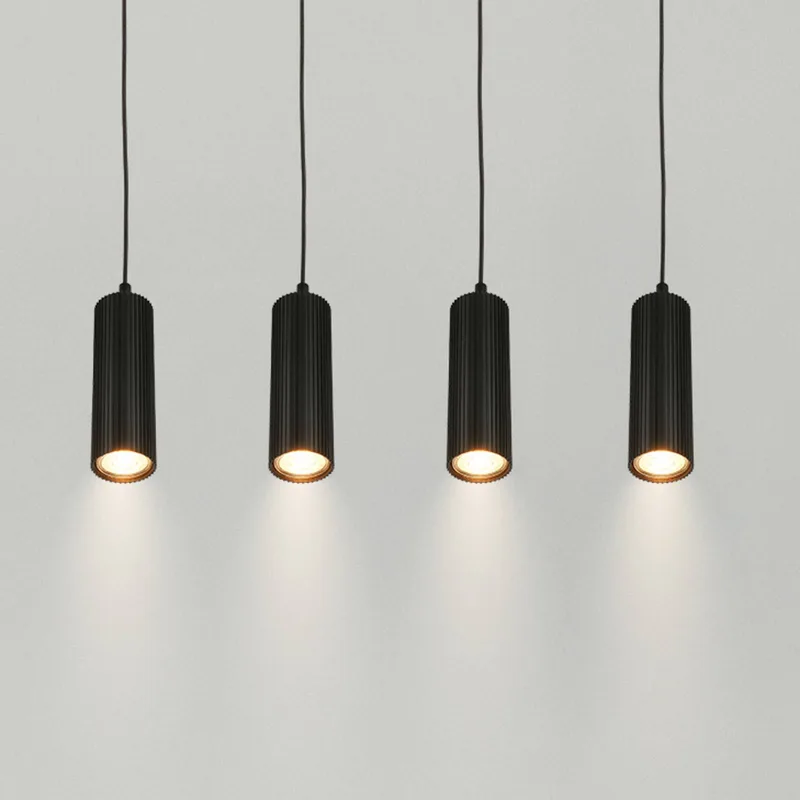 Hanglamp Ida, zwart, 4-lamps, lengte 76 cm, GU10 de Briloner en Matzwart – photo produit