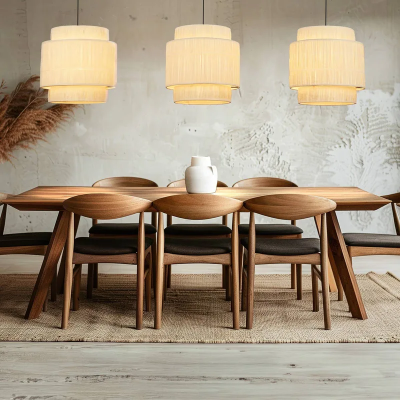 Hanglamp Papper, 3-lamps, naturel, raffia, E27 fra Briloner i Natuurkleurig, Sort – produktbillede