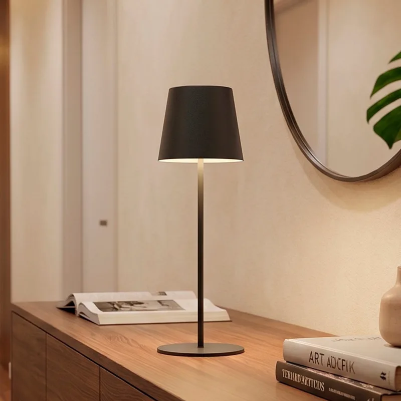 Kiki - Oplaadbare Tafellamp - dimbaar - voor binnen en buiten - in hoogte verstelbaar - warm wit licht de Briloner en Anthracite – photo produit