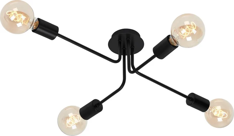 KUGLO - Plafondlamp industrieel - 4-lichts - E27 max. 60W by Briloner in Black – product photo