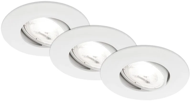 Kulana A - Ultra efficient Inbouwspots - 3 stuk - 9cm by Briloner in White – product photo