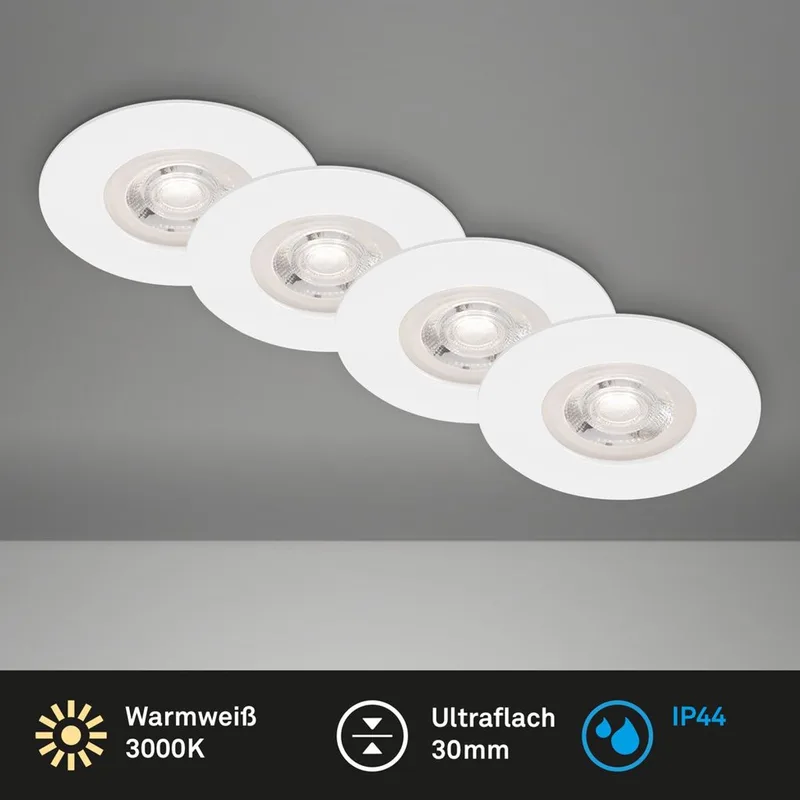 LED Einbauleuchten in verschiedenen Farben und Ausführungen erhältlich (12er-Set, weiß) von Briloner in Weiß – Produktfoto