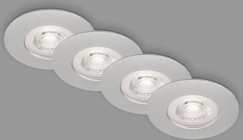 Kulana - Set van 4 LED Inbouwspots - badkamerverlichting - Ø9 cm - IP44 - 4.9 W - 480 Lm - 3.000 K de Briloner en Chrome – photo produit