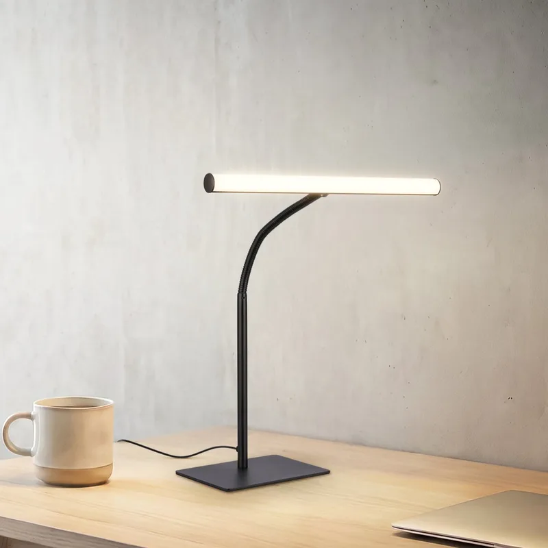 Lectra - LED Bureaulamp - tafellamp voor het bureau - warm wit licht - 7W - 32 x 47.5 cm de Briloner en Noir – photo produit