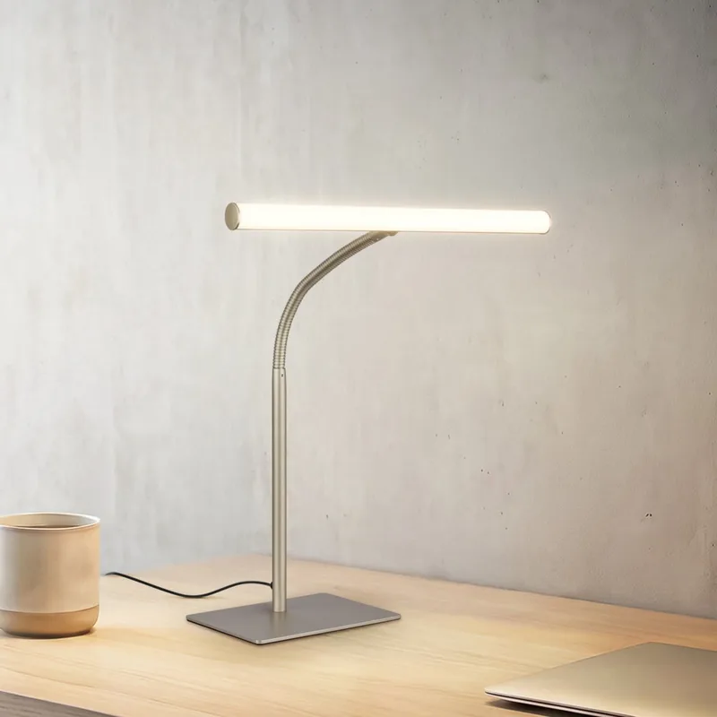 Lectra - LED Bureaulamp - tafellamp voor het bureau - warm wit licht - 7W - 32 x 47.5 cm de Briloner en Metallic – photo produit