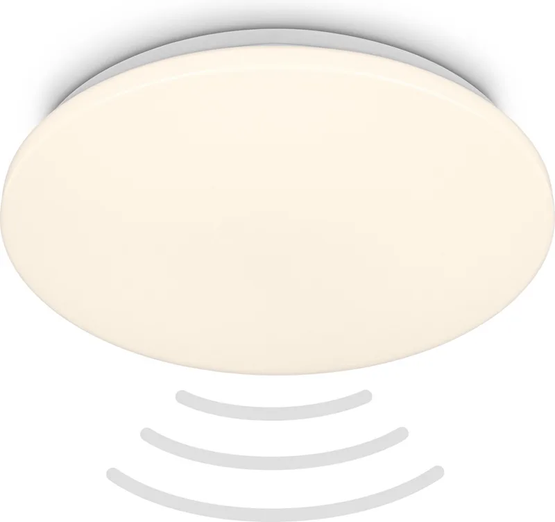 LED Badkamerlamp - badkamerverlichting met bewegingsmelder - warm wit licht - Ø35 x 5.5 cm - wit van Briloner in Wit – productfoto