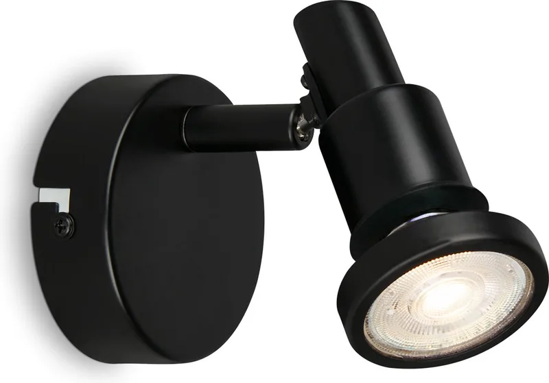 LED Badkamerverlichting – wandlamp met GU10 fitting – IP44 spot – draaibaar & kantelbaar – 4W by Briloner in Black – product photo