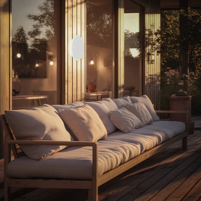 LED buiten wandlamp Aurora op accu, aanraakdimmer, IP54 de Briloner en Blanc – photo produit
