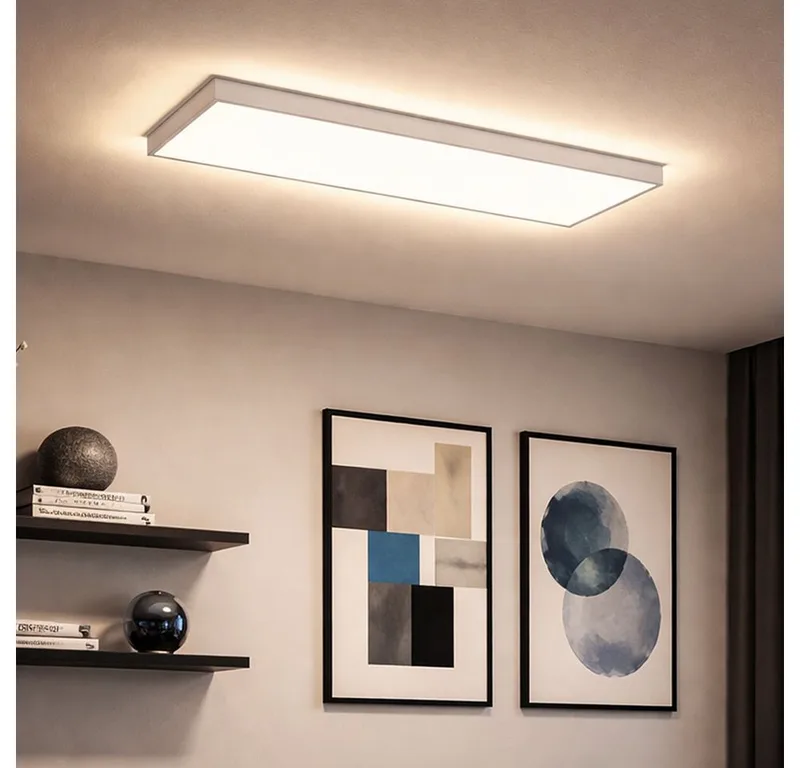 LED Deckenleuchte, LED-Leuchtmittel fest verbaut, Warmweiß, Deckenpanel Deckenleuchte LED opal Backlight Wohnzimmerleuchte van Briloner in Wit – productfoto