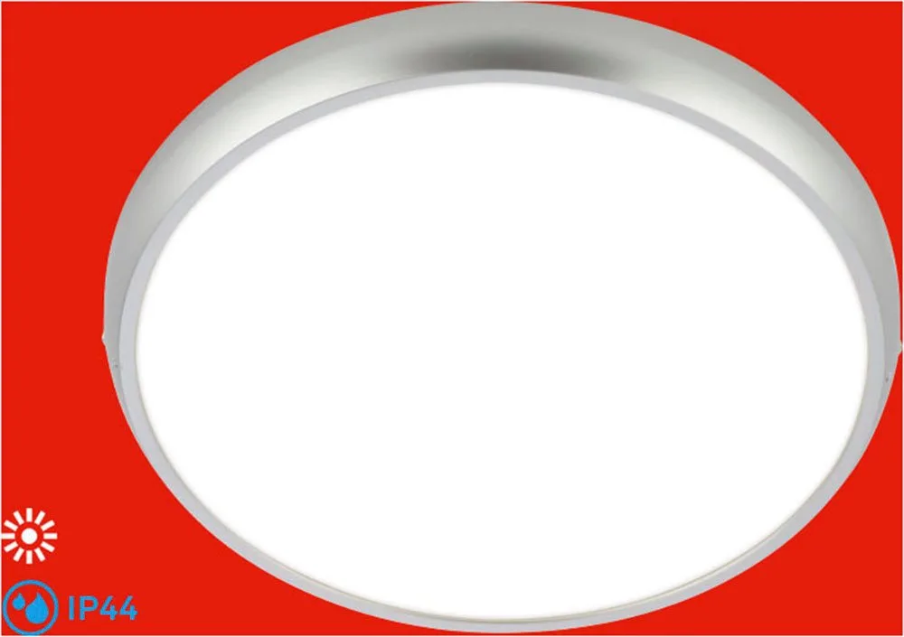 LED Deckenleuchte NAVARO, LED fest integriert, Neutralweiß, 37,5x4 cm, Badezimmer, Küche, Wohnzimmer, Schlafzimmer, Flur de Briloner en Argent – photo produit