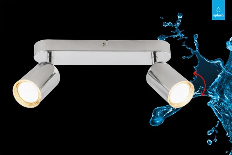 LED Deckenspot NERIDA, ohne Leuchtmittel, 27x8,5 cm, Wohnzimmer, Schlafzimmer, Badezimmer, Büro de Briloner en Argent – photo produit