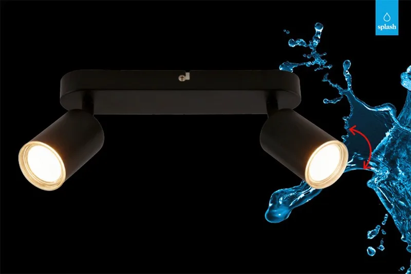 LED Deckenspot NERIDA, ohne Leuchtmittel, 27x8,5 cm, Wohnzimmer, Schlafzimmer, Badezimmer, Büro by Briloner in Black – product photo