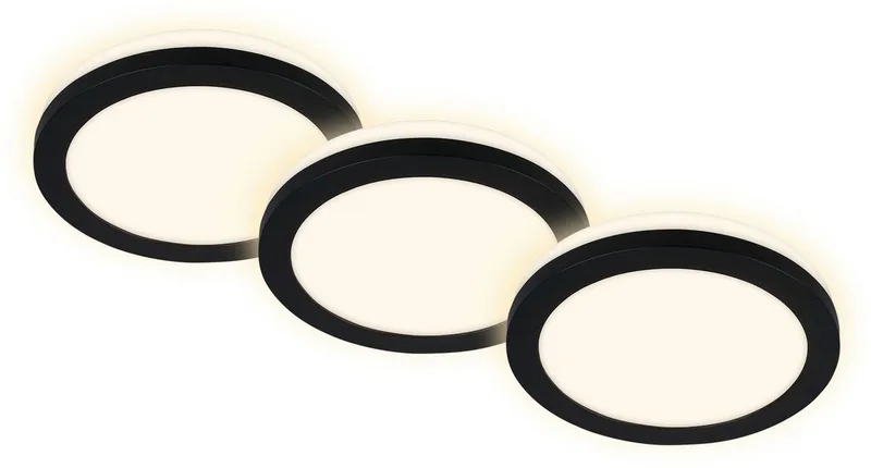 LED Einbauleuchte LED-Einbauleuchten, 3er-Set, schwarz, 3xLED-Platine/3W de Briloner – photo produit