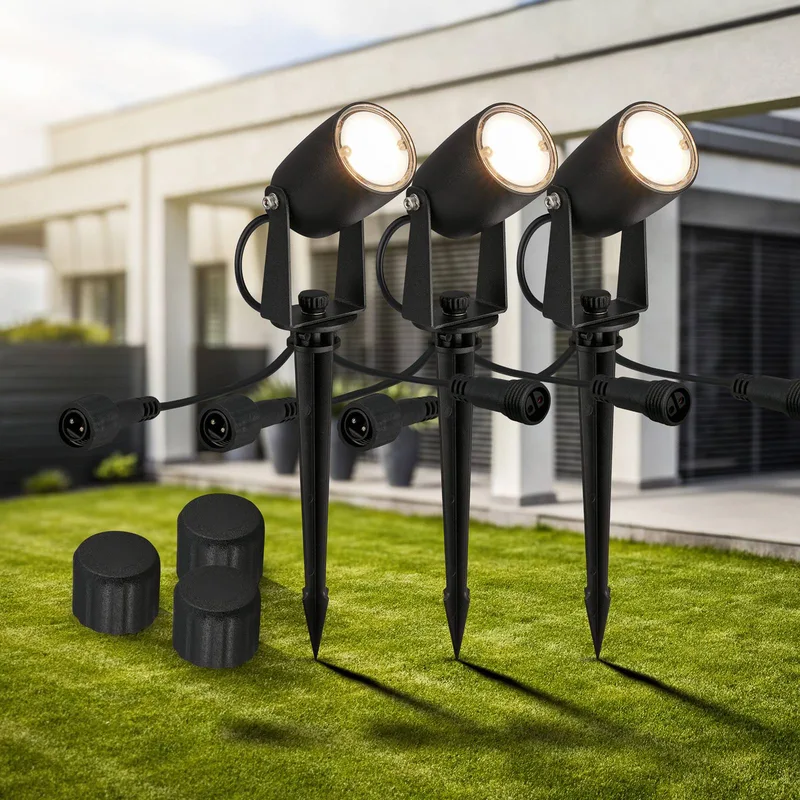 LED grondspies spot 3928035 12 V 3x verlenging Ø 4 cm de Briloner en Noir – photo produit