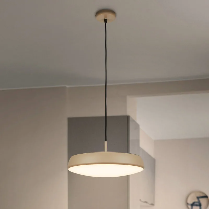 LED hanglamp Nala, metaal/kunststof, Ø 35 cm de Briloner en Beige – photo produit
