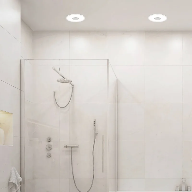 LED inbouwlamp 748 IP44 CCT Switch Ø 12cm de Briloner en Gesatineerd aluminium – photo produit