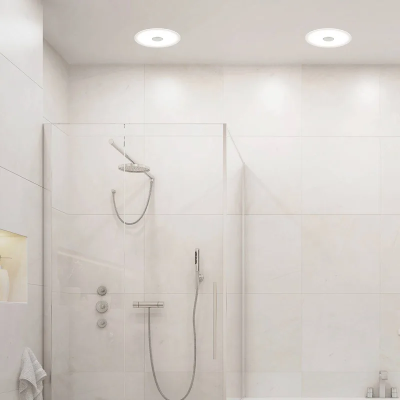 LED inbouwlamp 784 IP44 CCT Switch Ø 17cm de Briloner en Gesatineerd aluminium – photo produit