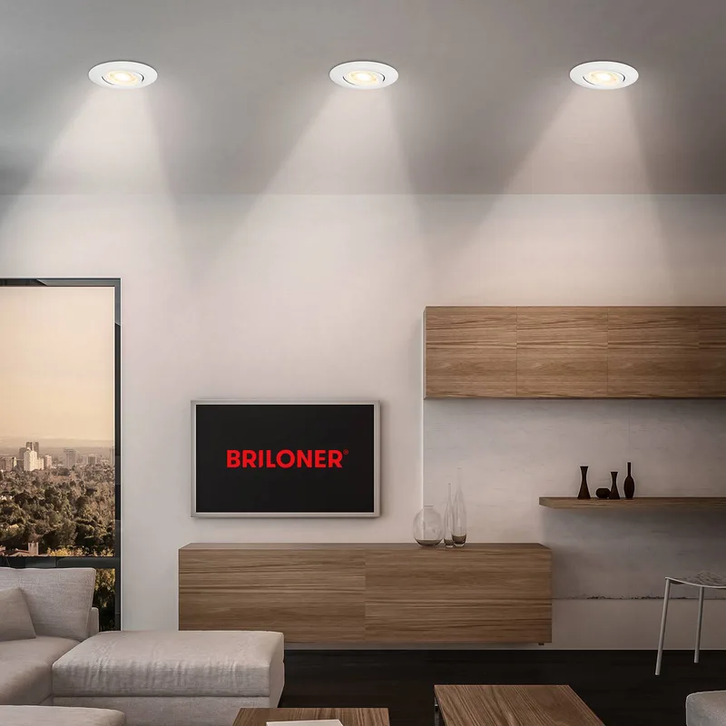 LED inbouwlamp Klira, draaibaar, dimbaar, set van 3 by Briloner in White – product photo