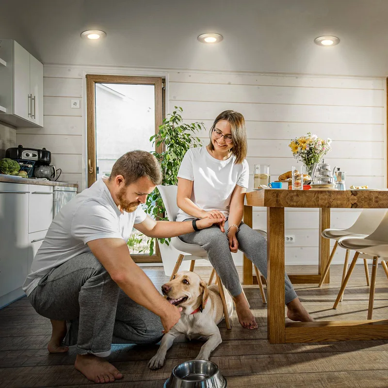 LED inbouwlamp Klira, nikkel, Ø 9 cm, IP44, dimbaar, set van 3 de Briloner en Mat nikkel – photo produit