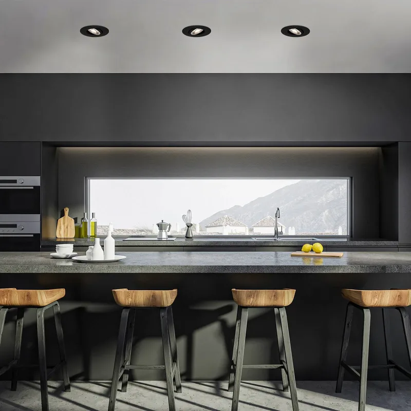 LED inbouwspot 7602 3er IP65 3.000 K by Briloner in Black – product photo