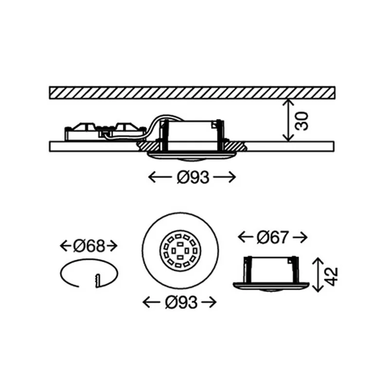 LED inbouwspot Attach One, IP65 från Briloner i Mat nikkel – produktbild