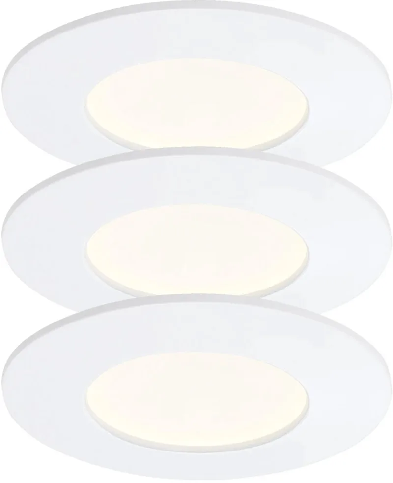 LED inbouwspot Plafondlamp Badkamerlamp Inbouwspot in wit, kunststof, IP23, 5W 350Lm 4000K neutraal wit, D 8,5 cm, set van 3 de Briloner en Blanc – photo produit