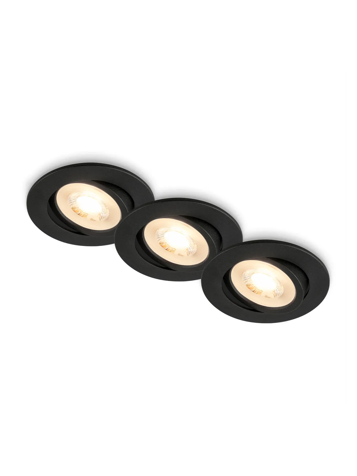 LED-inbouwspots (Set van 3 van Briloner in Zwart – productfoto