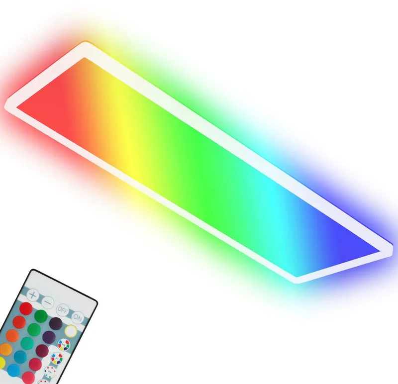 LED Panel 7404016 SLIM, LED fest integriert, Farbwechsler, Neutralweiß, Kaltweiß, Warmweiß, Tageslichtweiß, Deckenlampe, 58x20x3cm, 22W, Wohnzimmer, Schlafzimmer, Küche de Briloner en Blanc – photo produit