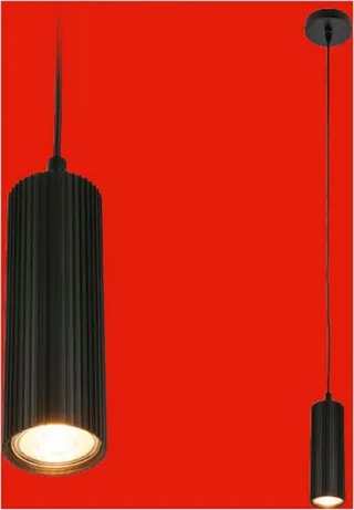 LED Pendelleuchte IDA, ohne Leuchtmittel, Ø10 cm, Esszimmer, Esstisch, Wohnzimmer de Briloner en Noir – photo produit 2 sur 2