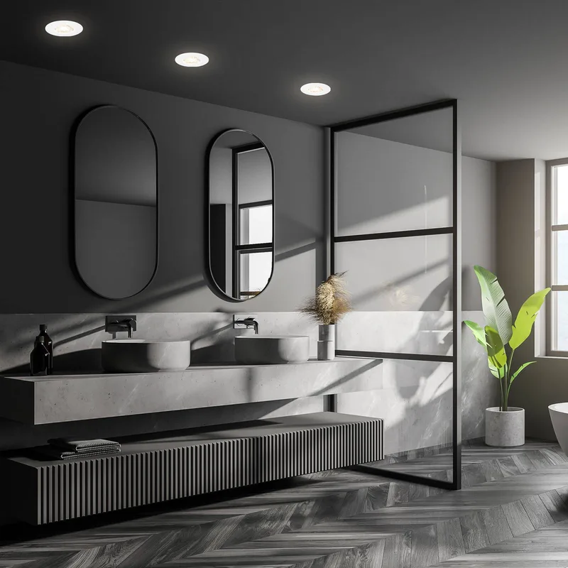 LED plafondinbouwspot Kulana Mini IP44 per 3 de Briloner en Blanc – photo produit