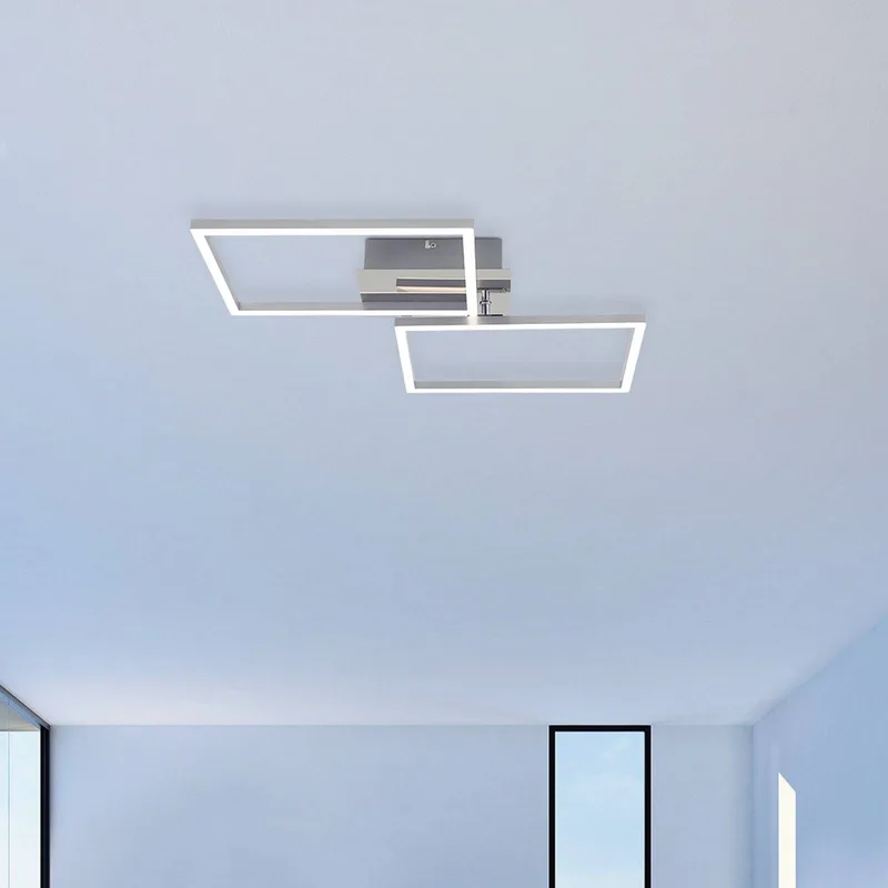 3149-018 LED-loftlampe, 2 kvadrater fra Briloner i Hvid, Krom, Alu – produktbillede