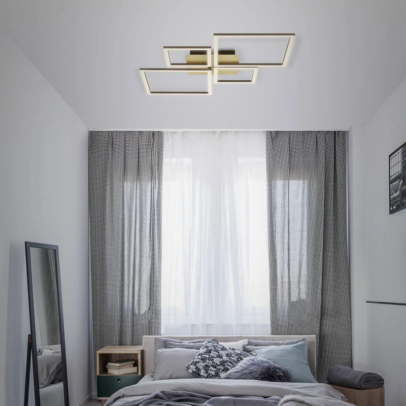 LED plafondlamp Frame, goud, dimbaar, 4-lamps de Briloner en Or, Marron – photo produit