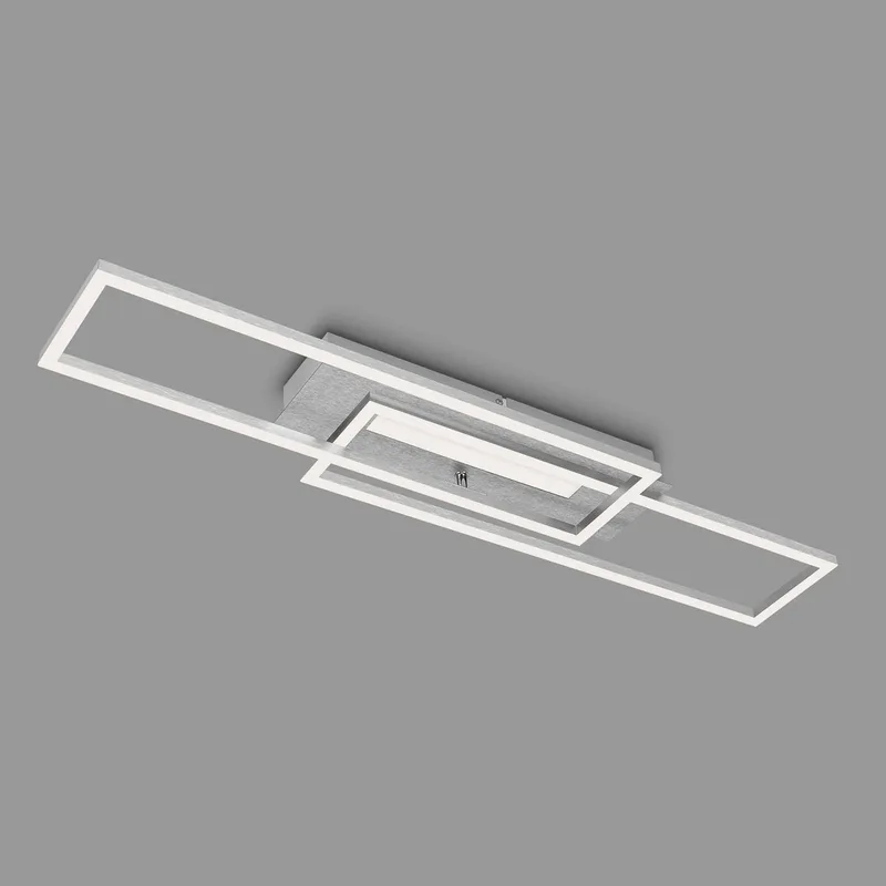 LED plafondlamp Frame Mid, 3.000 K, aluminium by Briloner in Geborsteld aluminium – product photo