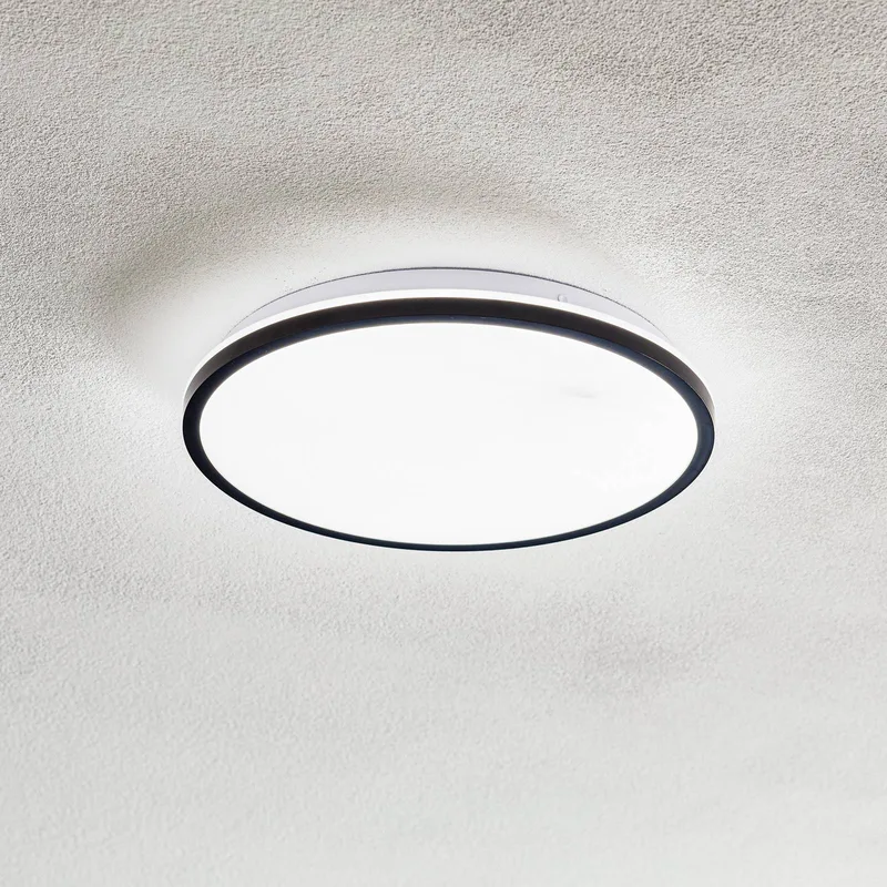 LED-loftslampe Lana, baggrundsbelyst effekt Ø28 sort fra Briloner i Sort, Gesatineerd – produktbillede