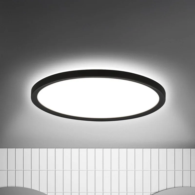 LED-taklampa Move Sensor, svart, Ø 29 cm, IP44, 4000K från Briloner i Svart, Vit – produktbild