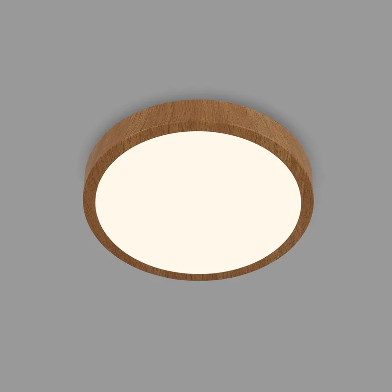 LED-loftslampe Runa Wood trælook 3.000 K Ø28cm fra Briloner i Hout – produktbillede