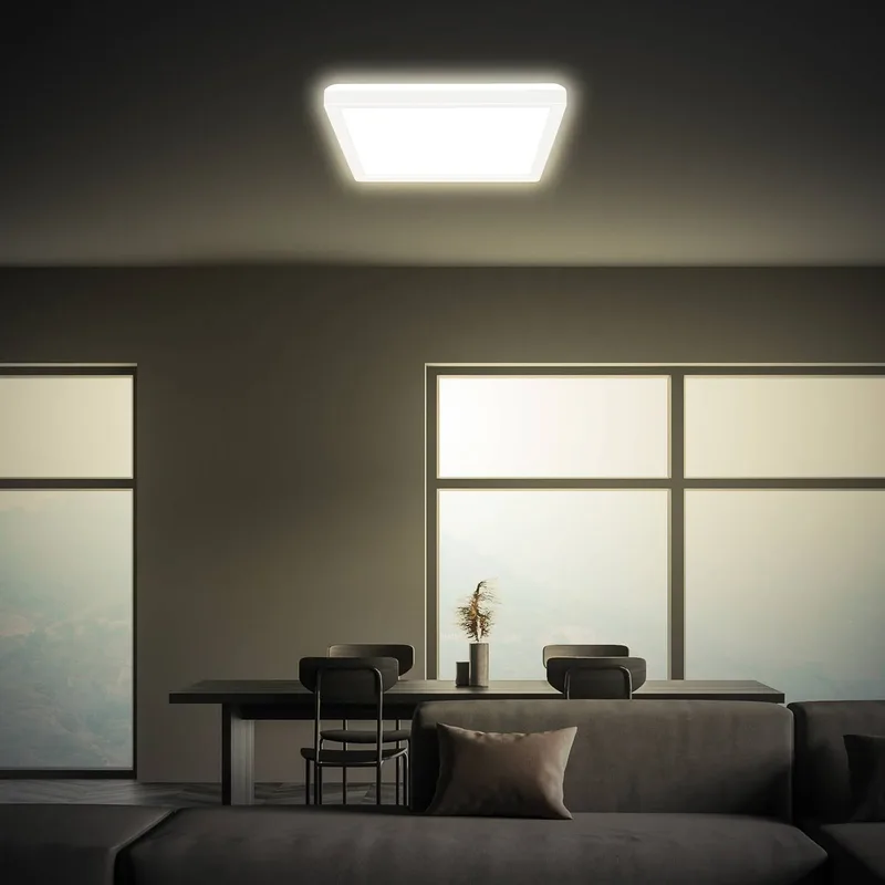 LED plafondlamp Tava, wit, 24 x 24 cm, kunststof fra Briloner i Mat wit – produktbillede