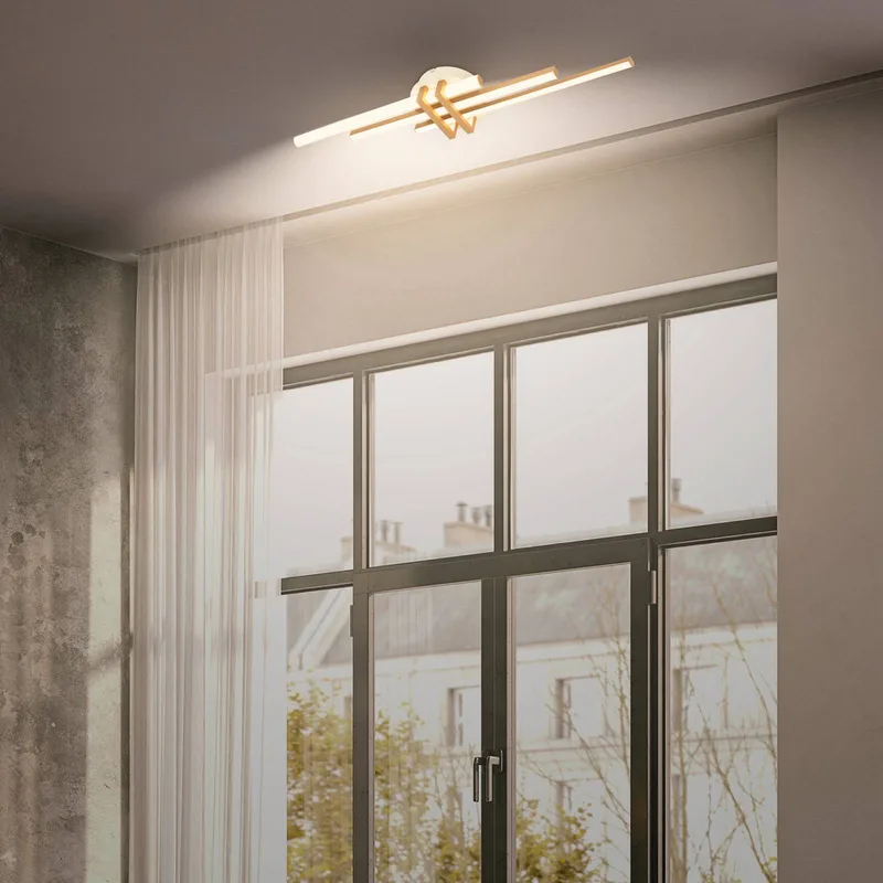 LED plafondlamp Tinka, lichtgrijs/bruin, lengte 78 cm de Briloner en Gris clair, Marron – photo produit