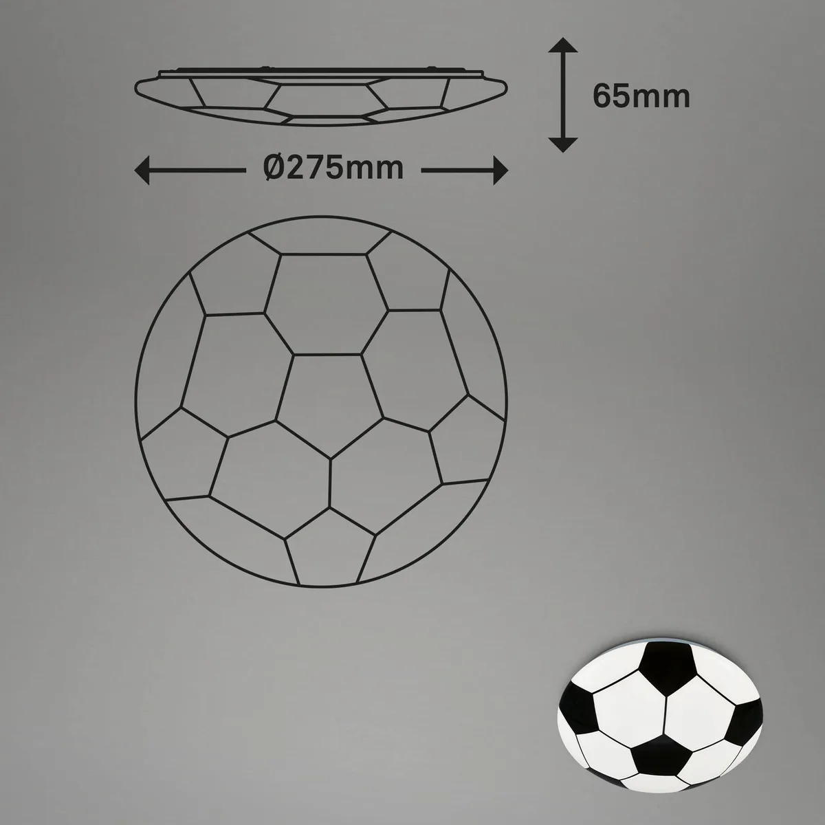 Briloner 3997016 SOCCER Plafonnier LED LED 12 W de Briloner en Zwart voetball – photo produit 5 sur 5