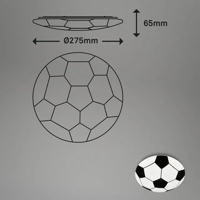 Briloner 3997016 SOCCER Plafonnier LED LED 12 W de Briloner en Zwart voetball – photo produit 5 sur 5