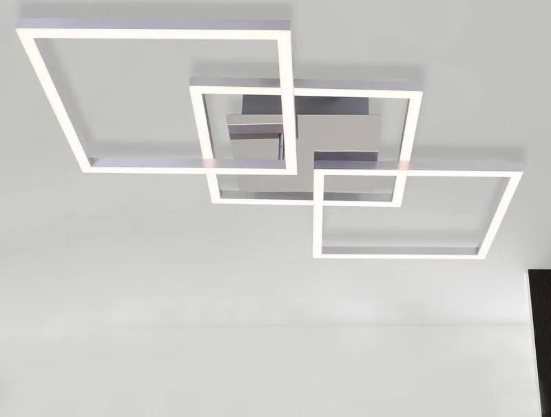 LED-taklampa ram step-dim krom-alu 76 x 37 cm från Briloner i Silver – produktbild