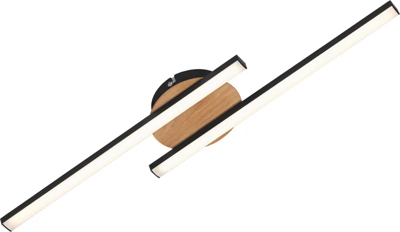 LED Plafonniére - plafondlamp - 12 watt - 960 lumen - 3.000 kelvin - houtzwart by Briloner in Black – product photo