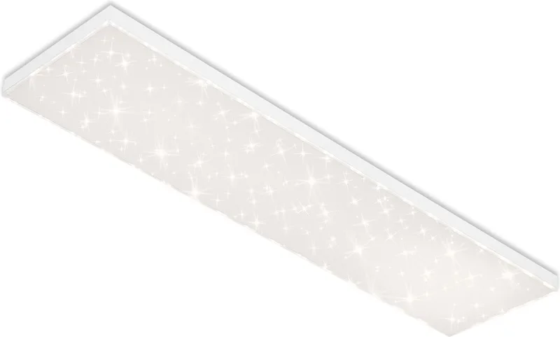 LED Plafonniére - plafondlamp dimbaar - met lichtrand - sterrendecoratie - incl. afstandsbediening - kleurtemperatuurregeling, 38 Watt - 3.800 lumen de Briloner en Blanc – photo produit