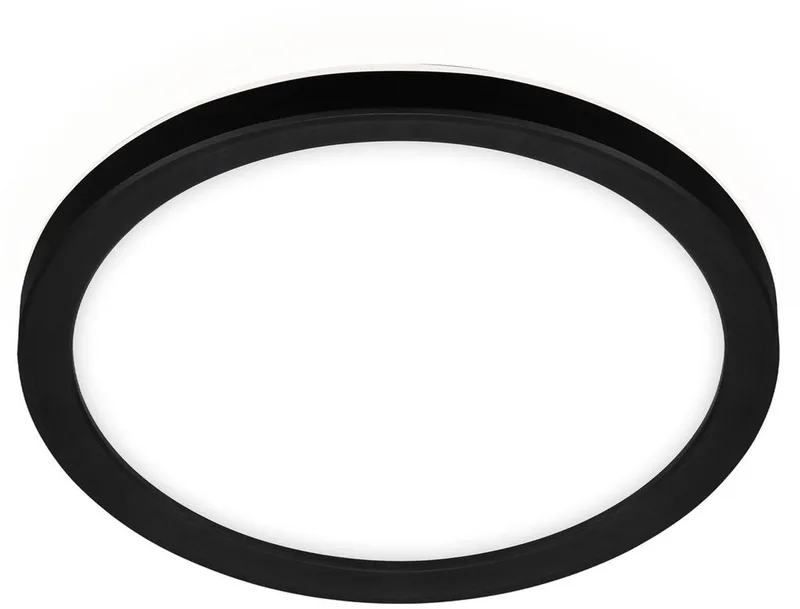 LED Plafonniére - plafondlamp met achtergrondverlichting - neutral wit licht 4.000K - 12W - Ø19cm de Briloner en Noir – photo produit