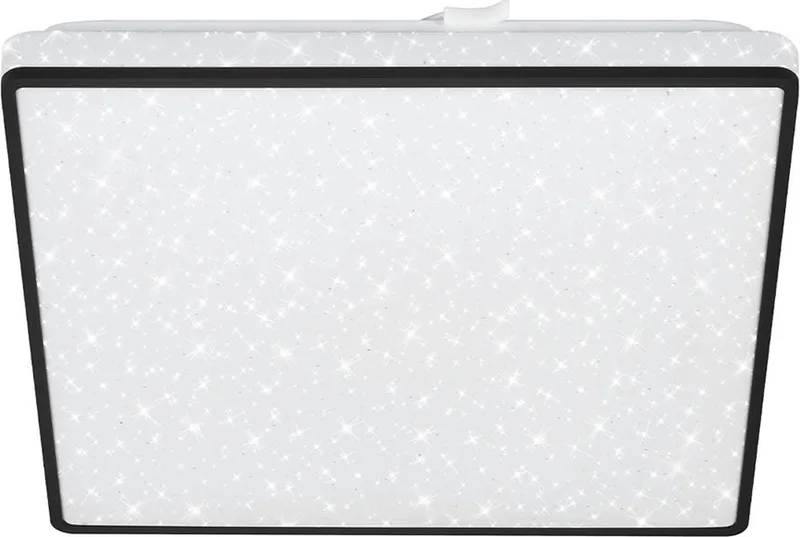 LED Plafonniére - plafondlamp met sterrenhemel - met ster decor - neutraal wit licht - 27x27x4.5 cm från Briloner i Svart – produktbild