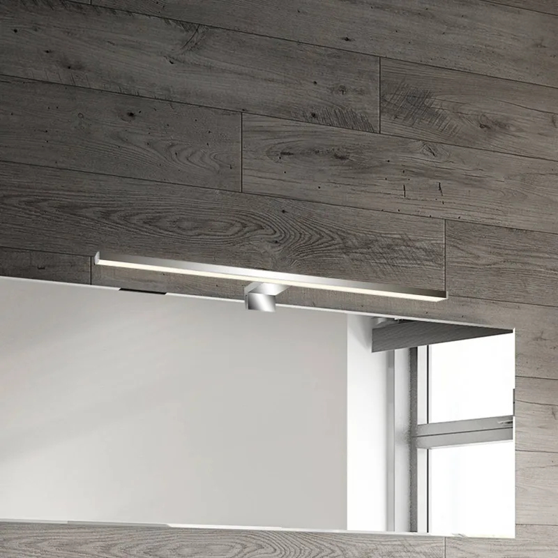 LED spiegellamp Dun 2 in 1, chroom, IP44, lengte 50 cm de Briloner en Chrome, Blanc – photo produit