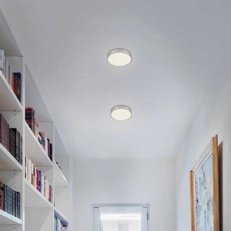 LED Star plafondlamp, Ø 15,7 cm, zilver de Briloner en Argent, Gesatineerd – photo produit