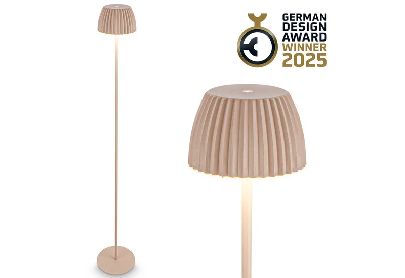 LED Stehlampe Akku LED Stehleuchte Riffle de Briloner en Beige – photo produit