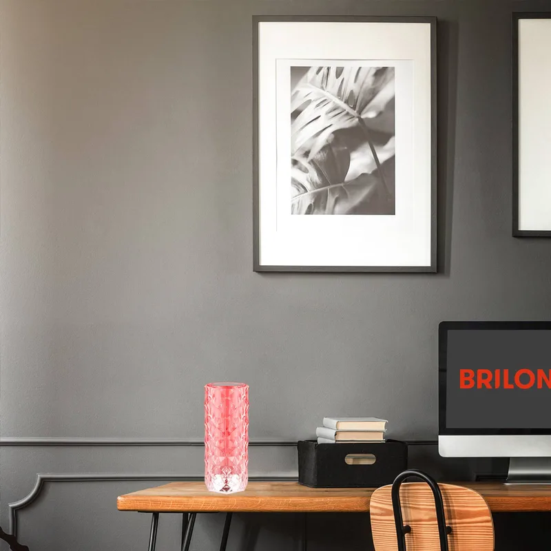 LED-bordlampe 7463010 med genopladeligt batteri og fjernbetjening fra Briloner i Gennemsigtig – produktbillede