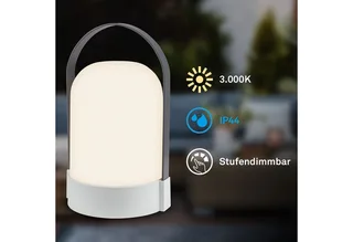 LED tafellamp ASA BIG, lichtgrijs/antraciet, 24 cm, IP44 de Briloner en Gris clair, Anthracite – photo produit 3 sur 5